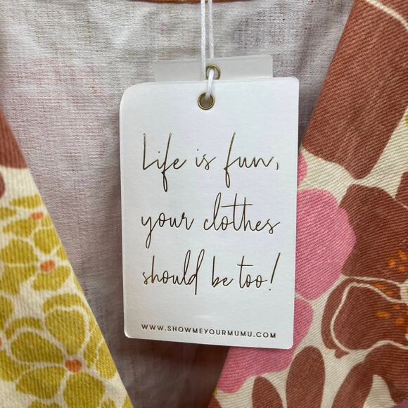 Show Me Your Mumu Nancy Trench Coat SZ Medium Retro‎ Garden Floral Flower Power - Picture 12 of 12